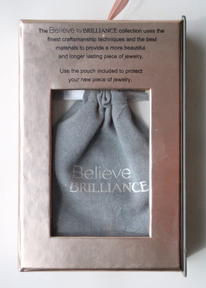Believe by Brilliance Stainless Steel Bangle with 